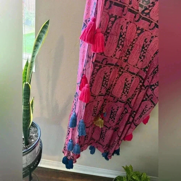 Figue Amrita tassel caftan pink blue size XS / S relaxed - Picture 5 of 7